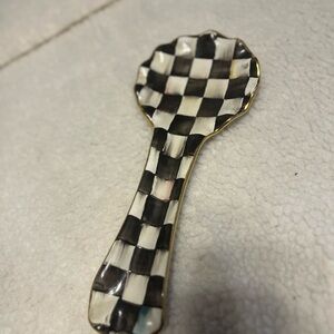 MacKenzie-Childs Black and White Checkered Spoon Rest